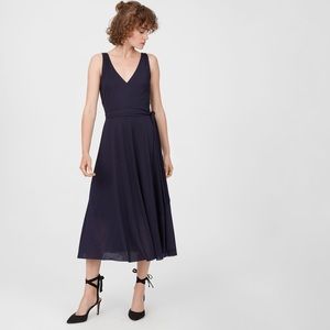 NWT club Monaco Jadrien knit dress w/ waist wrap belt in navy XS